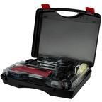 Opal Xtend Vet Edition Cordless Clipper with 40 blade and Two Batteries,"Open black carrying case with clipper, blade, batteries and accessories"