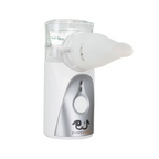 Puppywarmer Handheld Nebulizer,"Handheld nebulizer with clear medicine cup and white mask attachment"