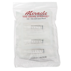 Miracle Nipple O-ring Syringe,"Clear plastic bag with multiple 5 mL syringes visible"