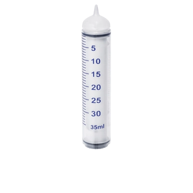 Puppywamer Latchons Syringe Nipple Feeders,"Clear feeding syringe with measurement markings"
