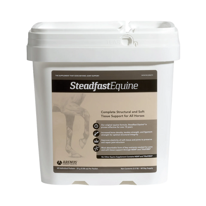 Steadfast® Equine,"White rectangular tub with handle lid and front label"