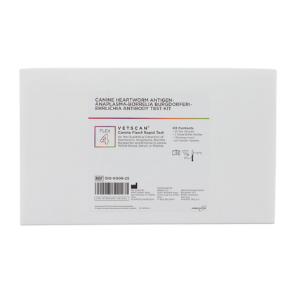 Abaxis Vetscan® Flex4 Rapid Test,"White test kit box with front label panel"