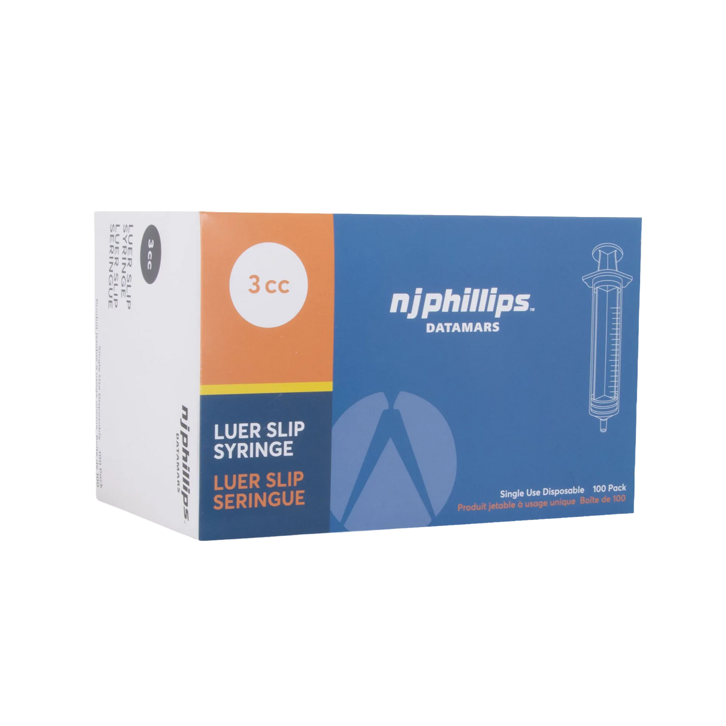 Small Syringes without Needles,"Angled view of syringe box packaging"