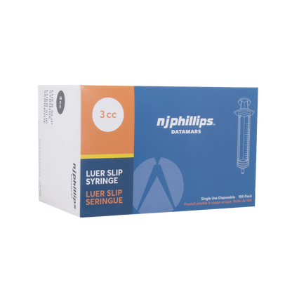 Small Syringes without Needles,"Angled view of syringe box packaging"