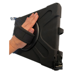 ScanX Portable Ultrasound,"Black protective case with hand strap shown in hand"