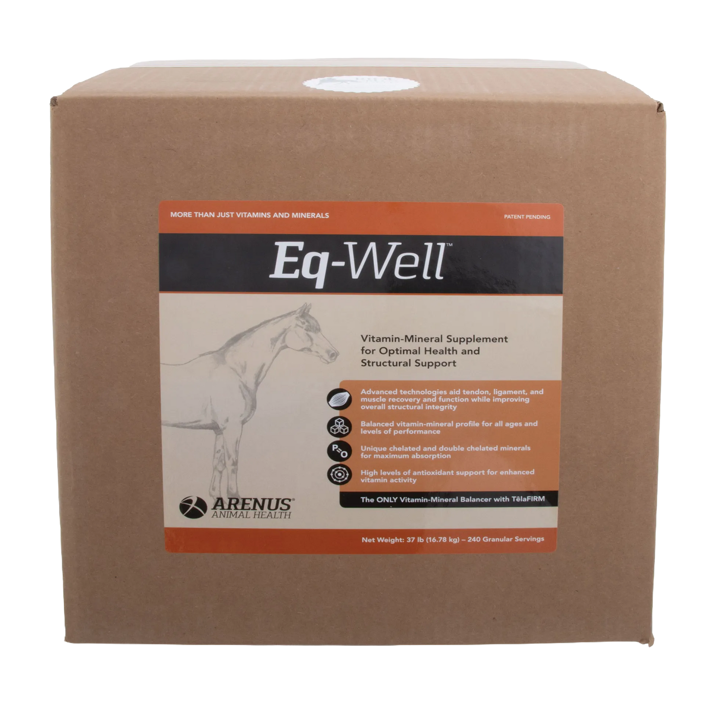 Eq-Well™,"Brown cardboard box with front product label"