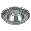 Flying Saucer Dish,"Stainless steel dish with raised center dome"