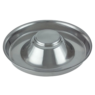 Flying Saucer Dish,"Stainless steel dish with raised center dome"