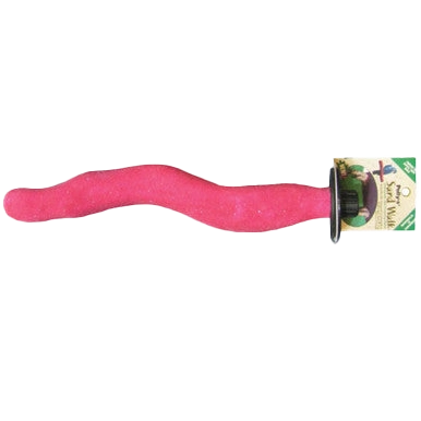 Sand Walk Orthopedic Perch,"Pink wavy bird perch with mounting hardware"