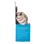 Snuggle Puppy & Kitten,"Plush striped kitten toy in open retail box, side view"