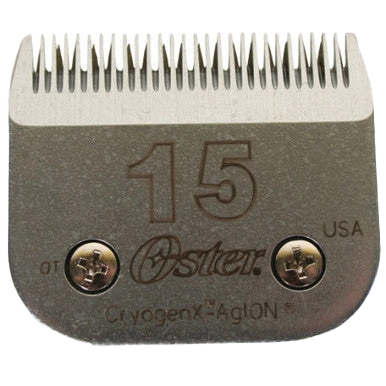 A5 Oster® Cryogen-X™ Blades,"Clipper blade with metal teeth and two screws"
