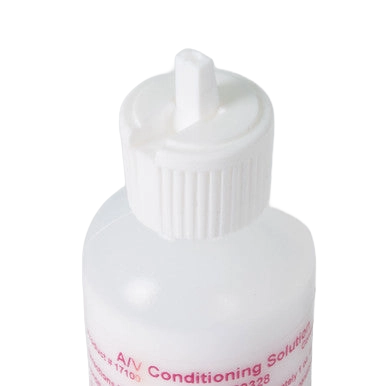 AV Conditioning Solution,"White bottle with ribbed twist cap"