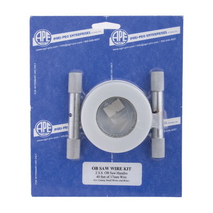 O.B. Saw,"Two metal saw handles with wire spool in blister pack"