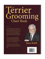 The Terrier Grooming Chart Book by Sam Kohl,"Spiral-bound book cover with author portrait"