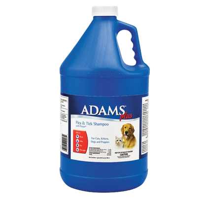 Adams™ Plus Flea and Tick Shampoo with Precor®,"Blue gallon jug with handle and white cap"