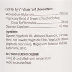 Doc Roy's® FeCease™,"Close-up of package ingredients and supplement facts panel"