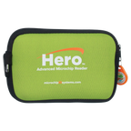 Hero™ Universal Microchip Scanner,"Green zippered carrying case with black trim and orange tag"