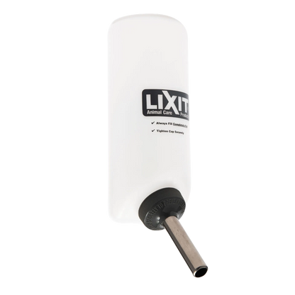 Lixit® Dog Waterer,"White bottle waterer with metal drinking tube"