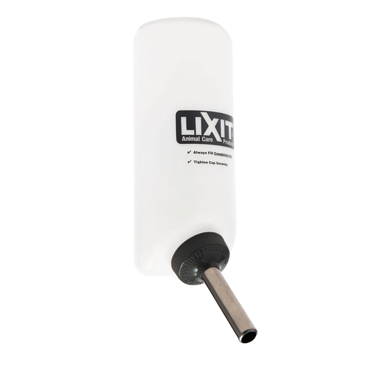 Lixit® Dog Waterer,"White bottle waterer with metal drinking tube"
