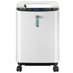 ICU 120 Bundle with 5L Veterinarian Oxygen Concentrator by Rcom USA,"White oxygen concentrator on wheels with top handle and front flow meter"
