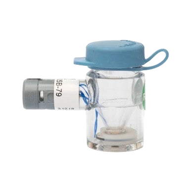 Flexineb® Medium Medication Cup,"Clear medication cup with blue cap and side connector"