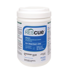 Rescue®  Disinfectant Cleaner,"White canister of disinfectant wipes with flip-top lid"