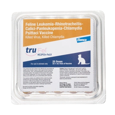 TruFel™ HC2PCH-FELV (Felovax LvK IV + CaliciVax),"Blister pack with boxed feline vaccine vials"