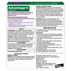 Advantage™ II for Cats,"Back of product box with directions and label panels"