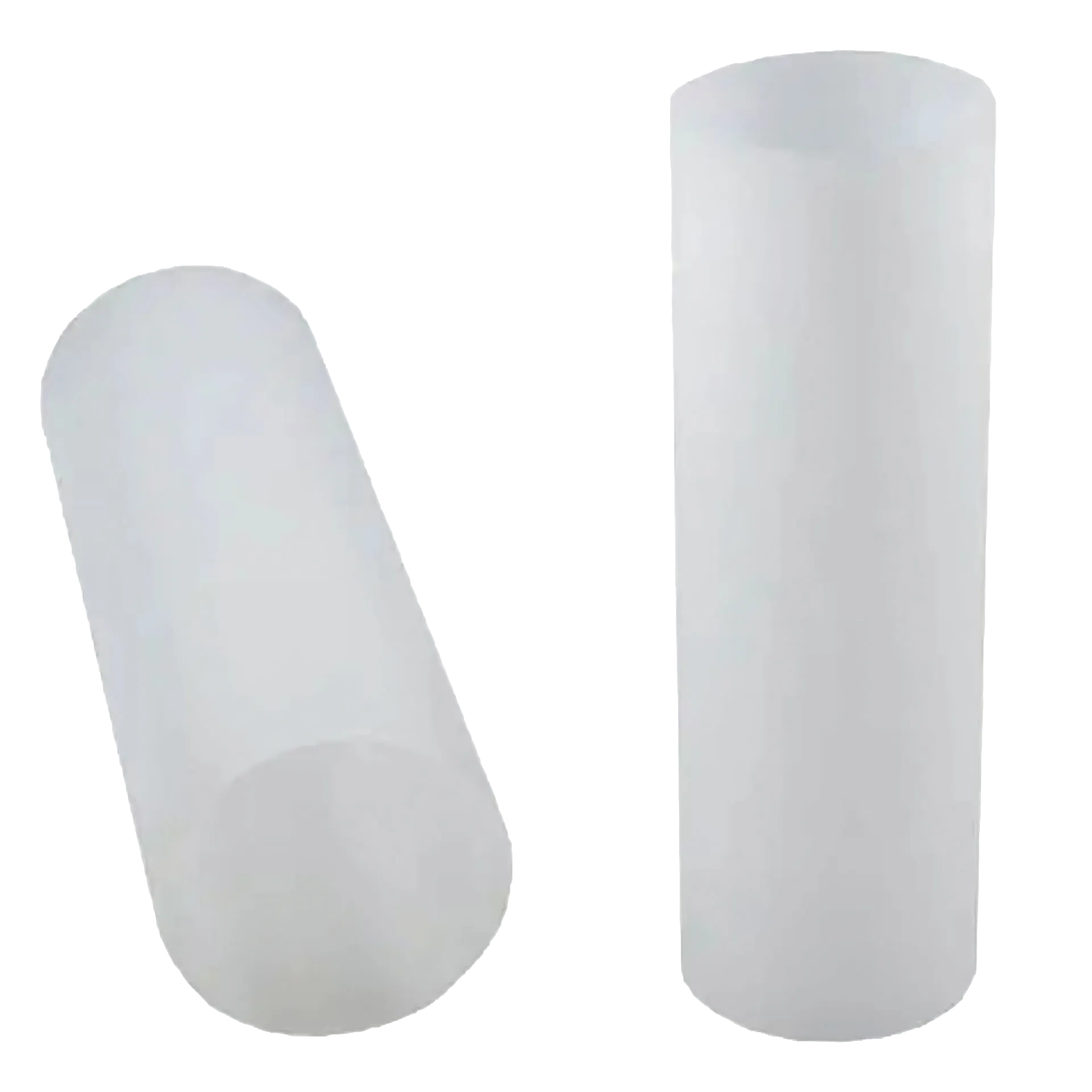 Goblet 35mm,"Two white cylindrical inserts shown upright and angled"