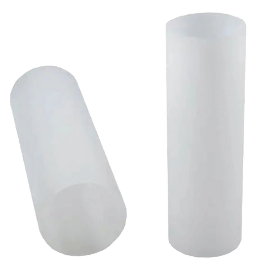 Goblet 35mm,"Two white cylindrical inserts shown upright and angled"