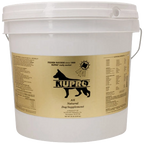 Nupro®,"White plastic bucket with handle and wraparound label"