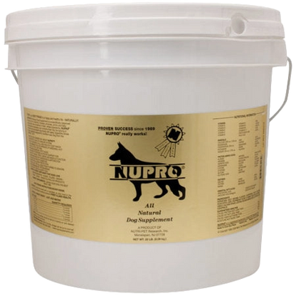 Nupro®,"White plastic bucket with handle and wraparound label"
