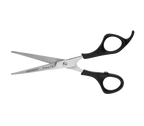 "Aaronco Prima 7"" Straight Scissor","Straight grooming scissors with black finger rings"