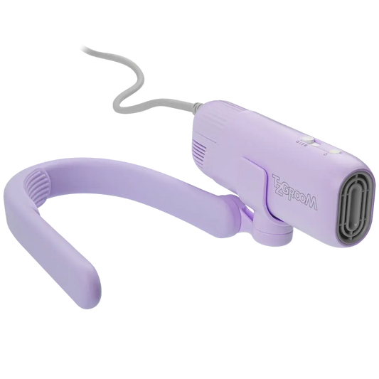 Mini Portable Neck Dryer by TZGroom,"Lavender U-shaped neck dryer with attached cord"