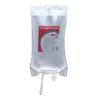 ABT Complete Flush,"Clear IV fluid bag with attached tubing and label"