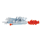 O-Ring Syringe,"Clear oral syringes with orange caps"