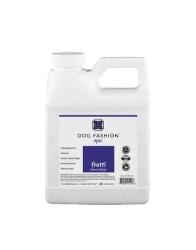 Frutti Berry Facial Shampoo,"White gallon bottle with handle and front label"