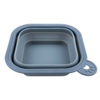 Replacement Collapsible Dog Bowls,"Blue collapsible square bowl with paw-shaped hanging tab"