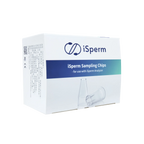 iSperm Sampling Chips,"White product box with blue band and vial illustration"