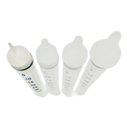 Puppywamer Latchons Syringe Nipple Feeders,"Four clear feeding syringes with white nipple tops"