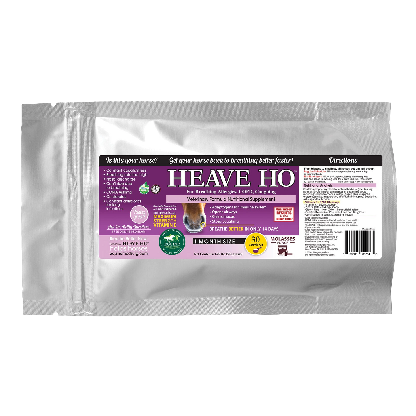Heave Ho™,"Silver foil pouch with front label"