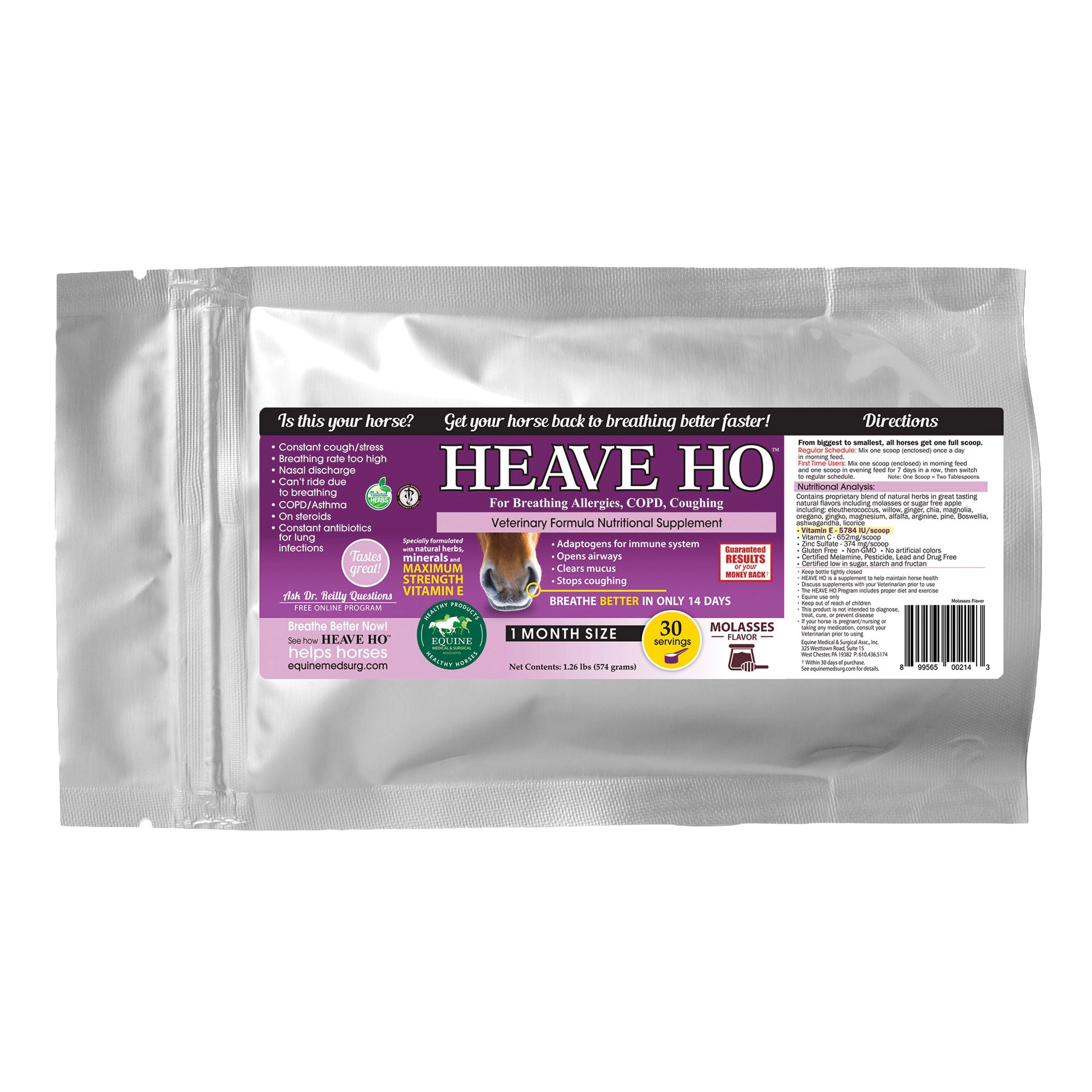 Heave Ho™,"Silver foil pouch with front label"