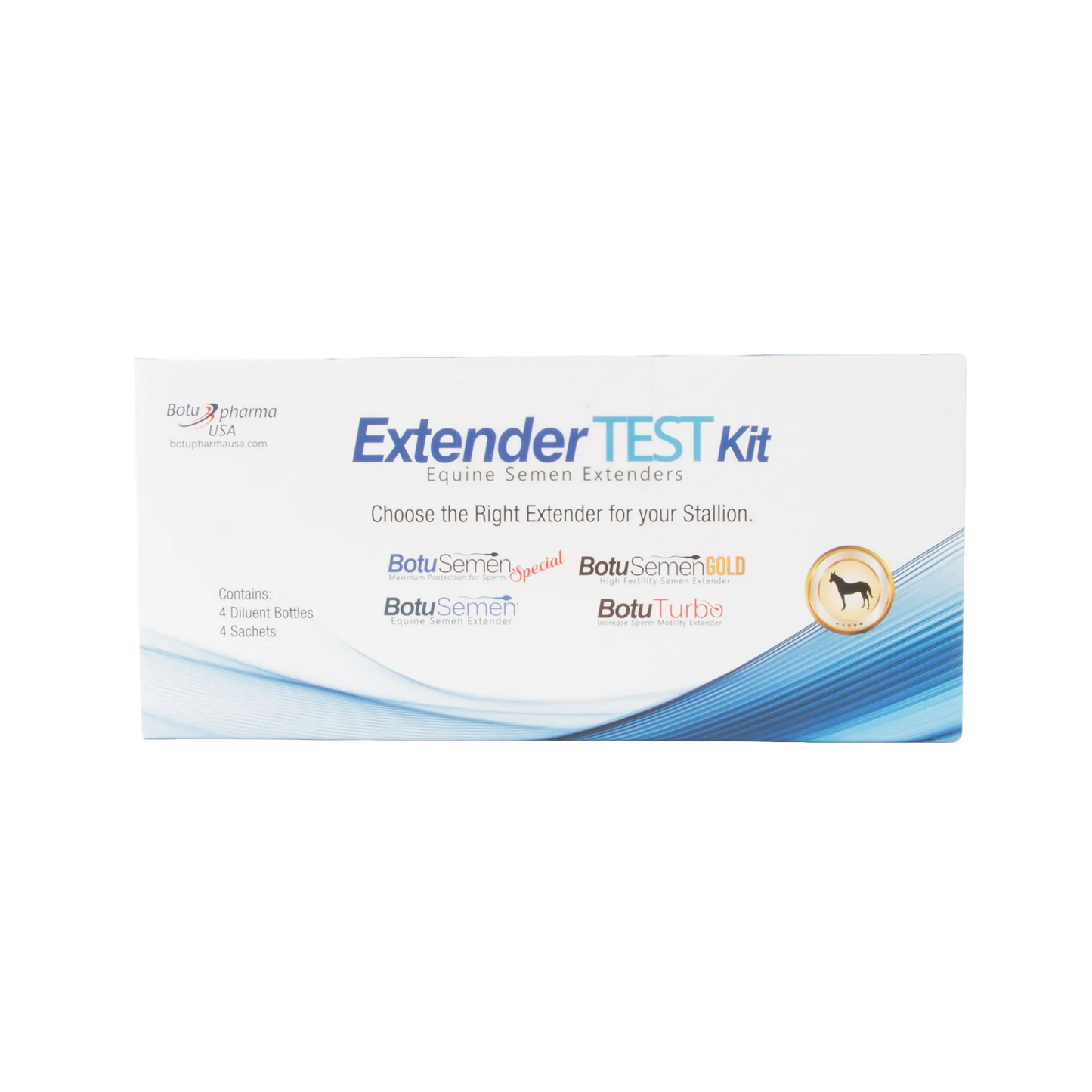Botu Test Kit,"Front view of white product box with blue wave design"
