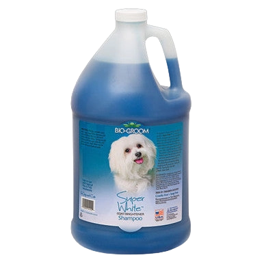 Super White™ Shampoo,"Blue gallon shampoo bottle with handle and white cap"
