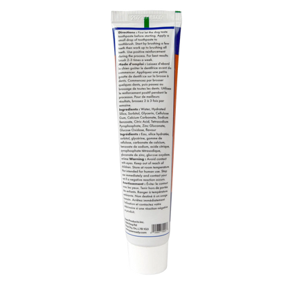 BrushMate ToothPaste,"Back view of toothpaste tube with ingredient and directions panel"