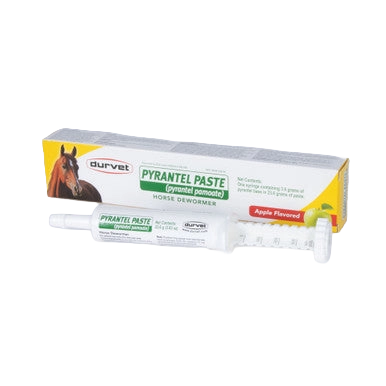 Durvet Pyrantel Paste Horse Dewormer,"Dewormer paste box with dosing syringe"