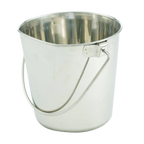 Flat-sided Pails without Hooks,"Metal pail with flat side and wire handle"