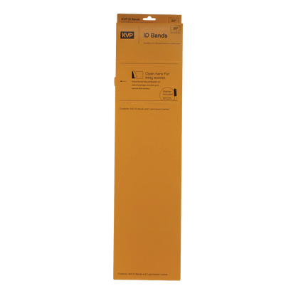 KVP ID Bands,"Tall orange dispenser box for ID bands"