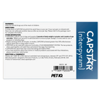 Capstar™,"Back of box with directions panel and blue side stripe"