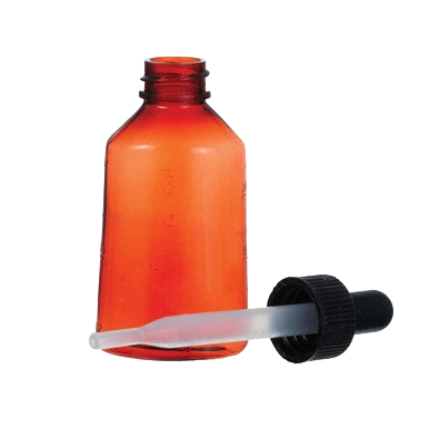 Amber Bottles,"Amber bottle with black dropper cap and glass pipette"